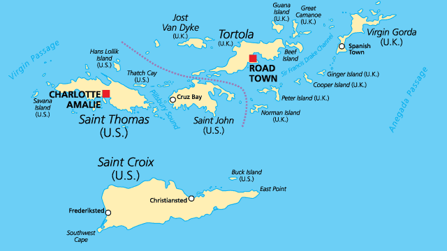 Saint Croix, Caribbean Sea, U.S. Virgin Islands, & Map