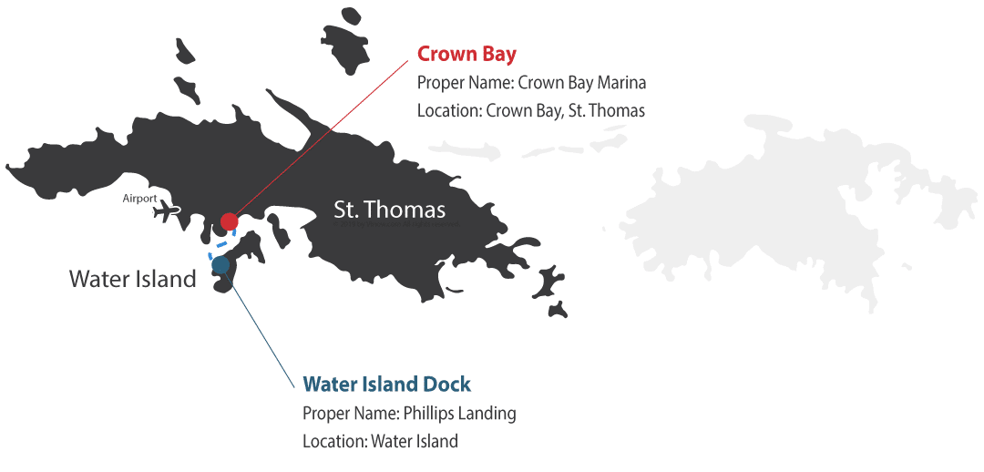 St. Thomas – Water Island Ferry Map