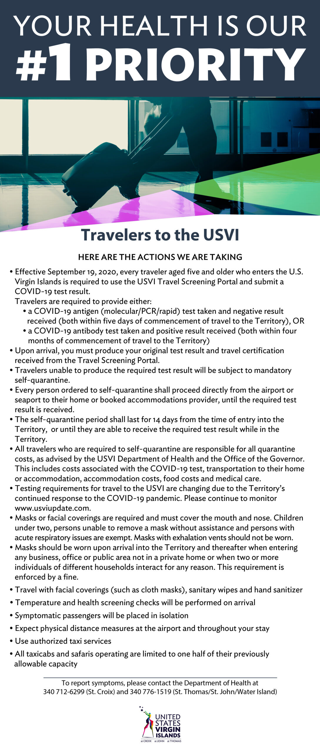 COVID19 Travel Advisories for the US Virgin Islands